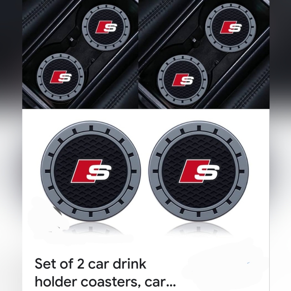 #C23  Black and Gray Car Drink Holder Coasters